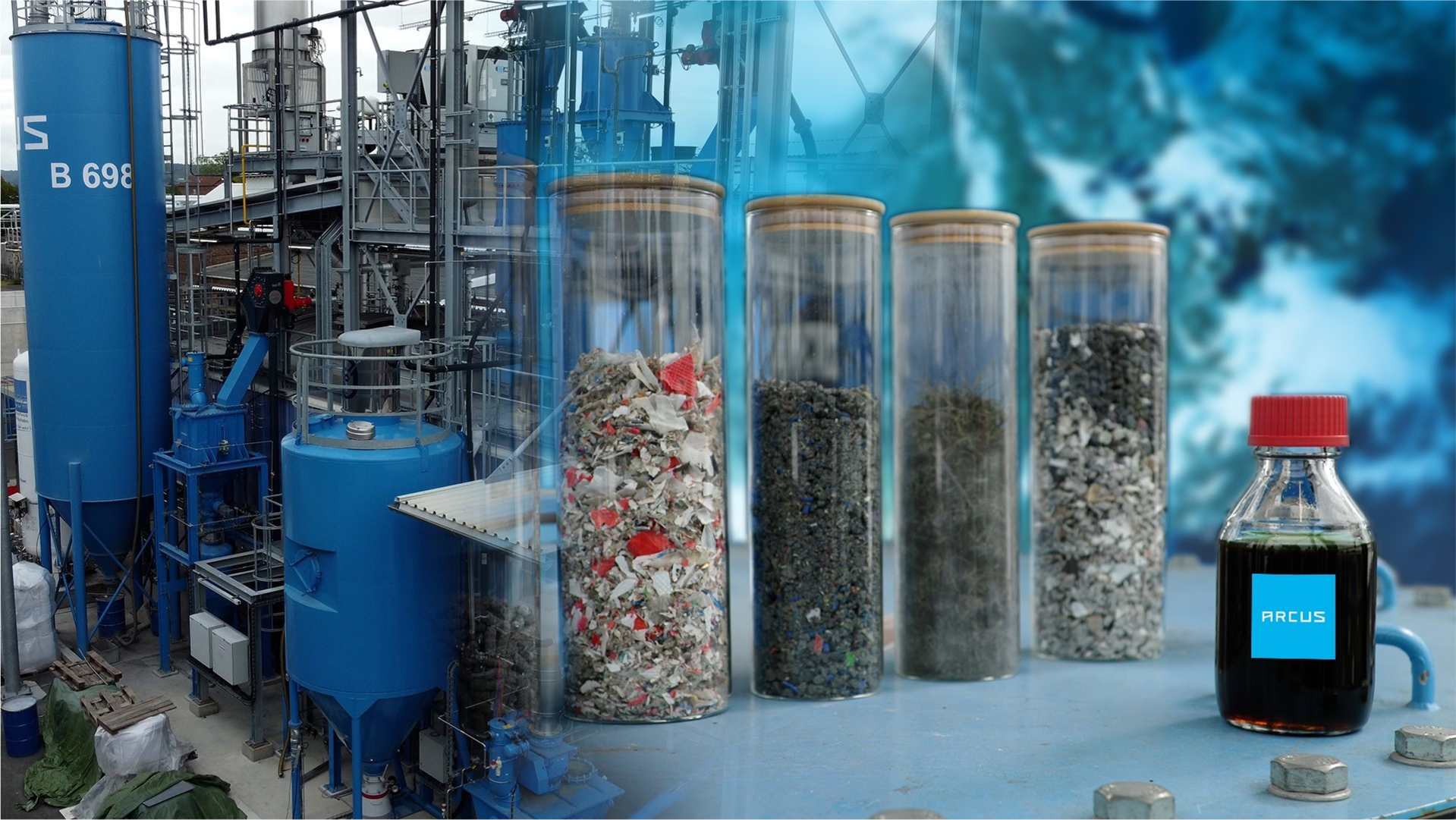 The ARCUS process is a pyrolysis-based process that converts mixed plastic waste (including ABS, PET and PVC) and produces high-quality liquids that meet all regulatory requirements.