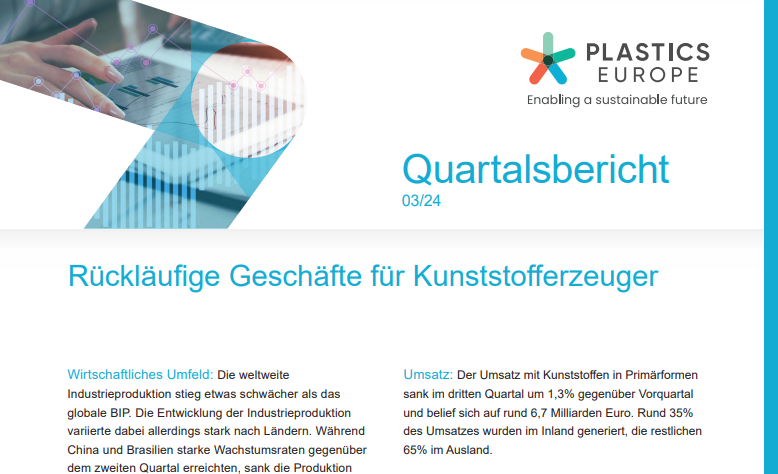 Plastics Europe Quartalsbericht Q3/2023