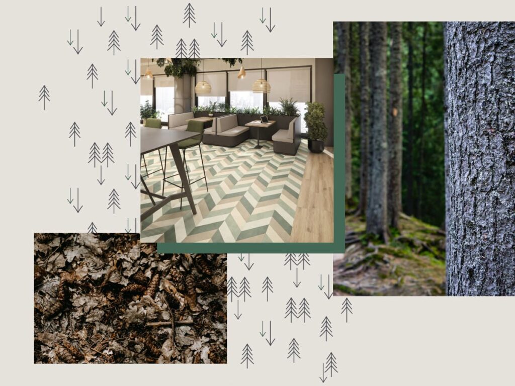 British flooring manufacturer Amtico uses bio-circular PVC from Vynova to produce its bio-attributed LVT flooring, Amtico Bio. The PVC is made using ethylene from waste and residues of biological origin, reducing the flooring’s carbon footprint while maintaining performance and design quality. © Amtico Flooring
